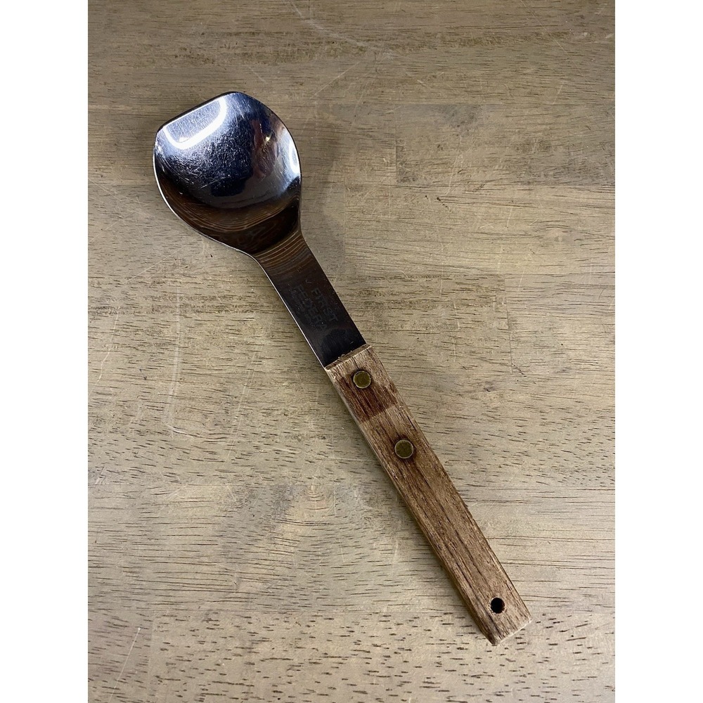 Vtg Vernco Ice Cream Spade Spoon Scoop Stainless w Wood Handle